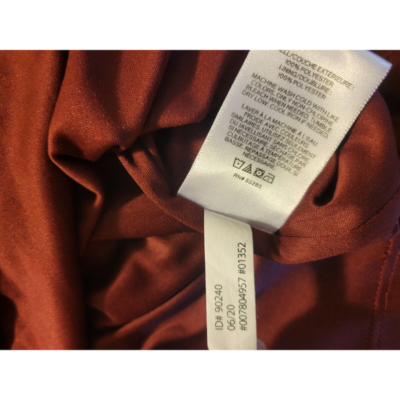 Express Burgundy 100% Polyester Puff Sleeve Sheath Dress Women's Size XL - Picture 8 of 10